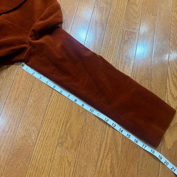Talbots Velvet Single Button Blazer Womens 12 Burnt Rust Orange Academia Preppy - Picture 9 of 10